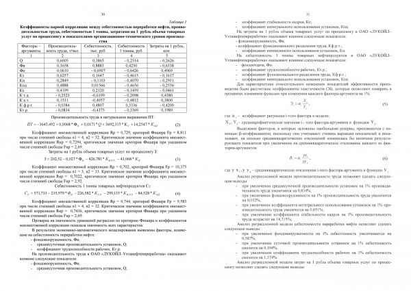 Математическое моделирование себестоимости переработки нефти - лист 3