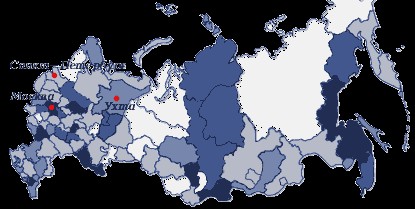 Ухта на карте России