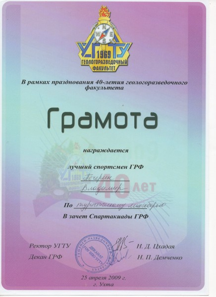 Лучший спорстмен ГРФ 2009